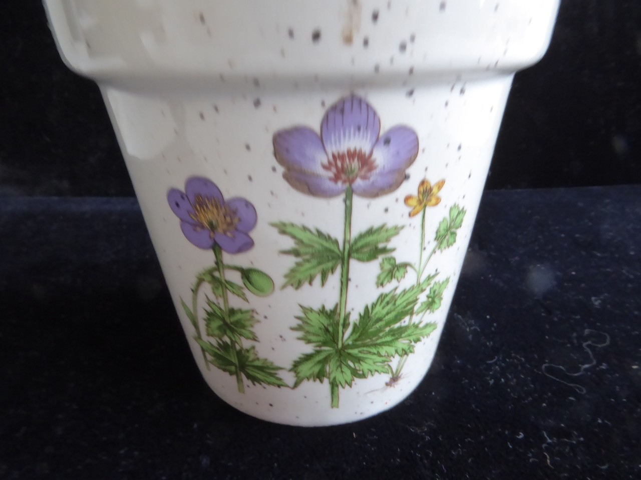 Vintage French Micro Seed Glass Beaded Lilac Color Hyacinths Flower in Pot 9.5″