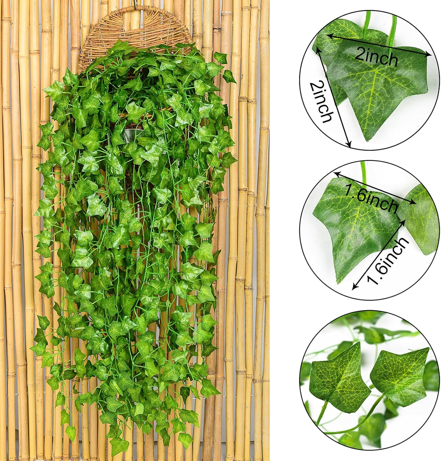 84 Feet 12 Strands Artificial Ivy Leaf Plants Vine Hanging Garland Fake Folia…