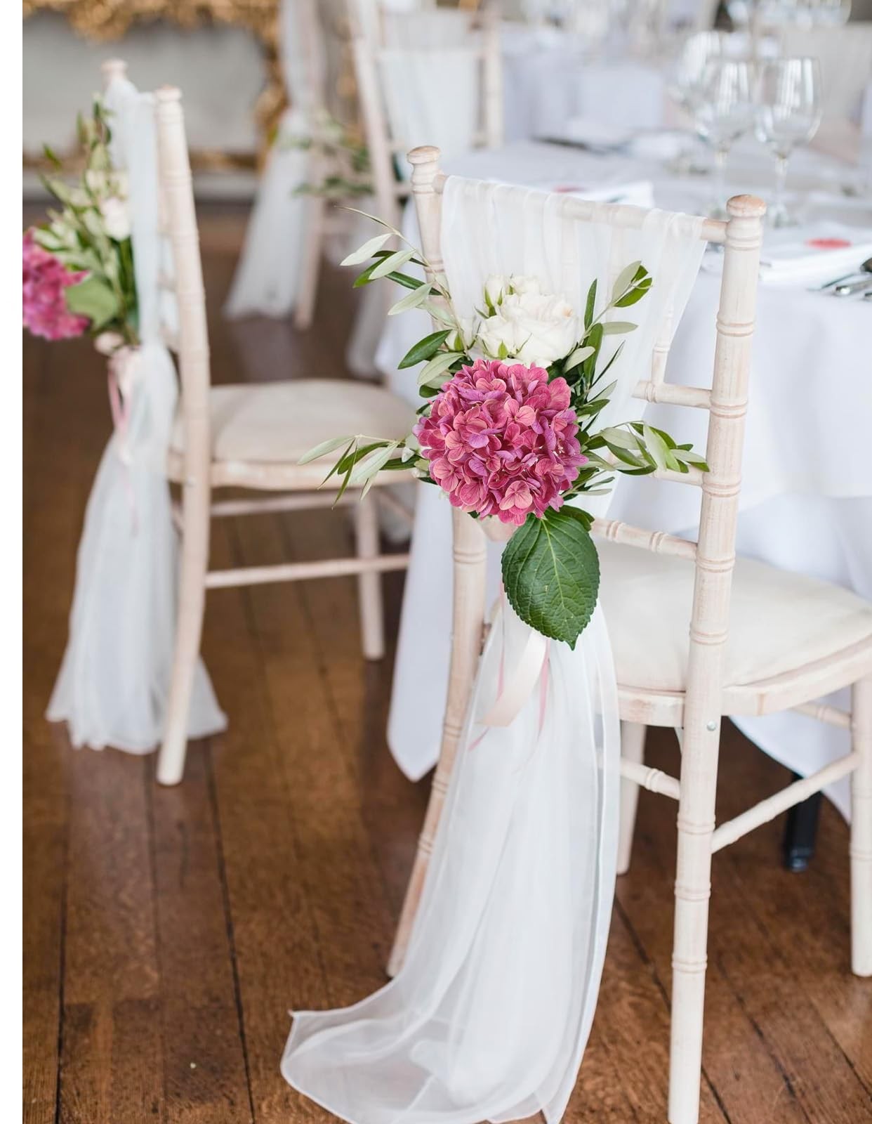 6PCS Real Touch Hydrangea Artificial Flowers Fuchsia Faux Hydrangeas with Sho…
