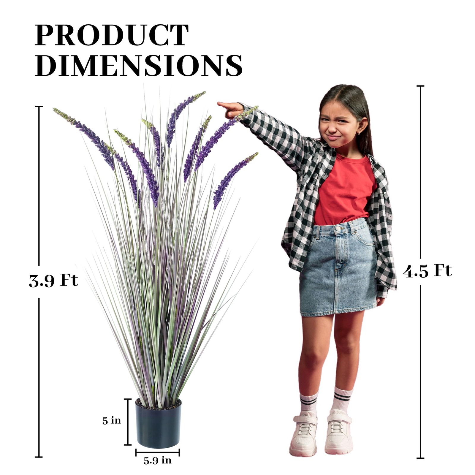 KOL 4ft 2-Pack Faux Veronica Spiked Speedwell Grass, 47in Artificial Veronica…