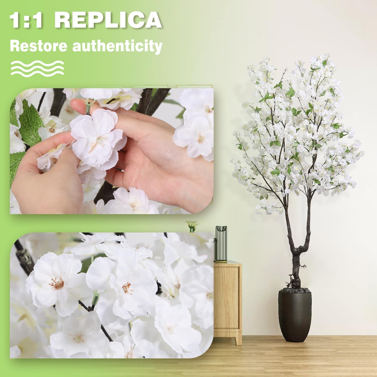 6Ft Faux Cherry Blossom Tree – Realistic Pink Flower Decor for Home & Events