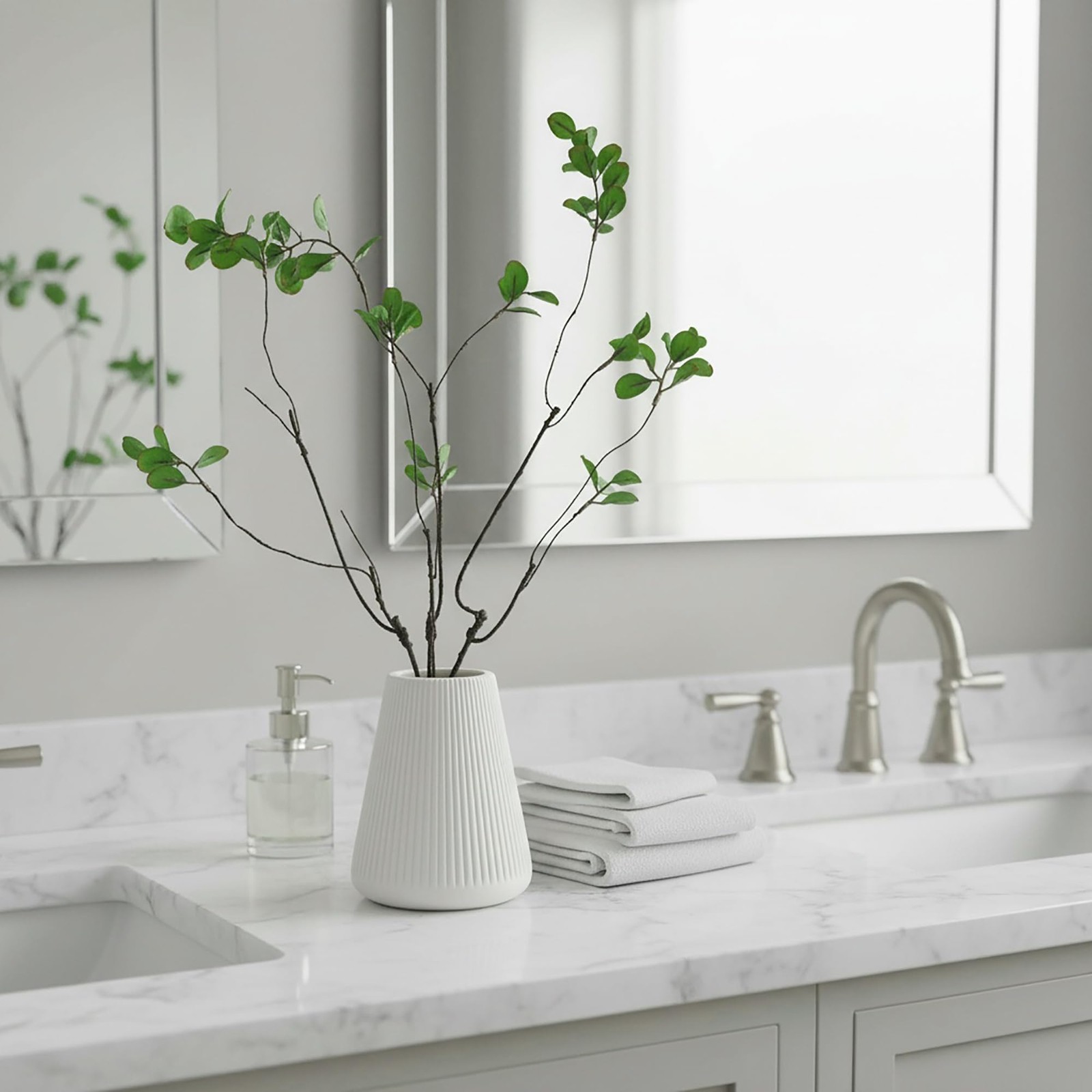 5Pcs Artificial Ficus Branches Fake Plants, 20.8 Inches Artificial Greenery S…
