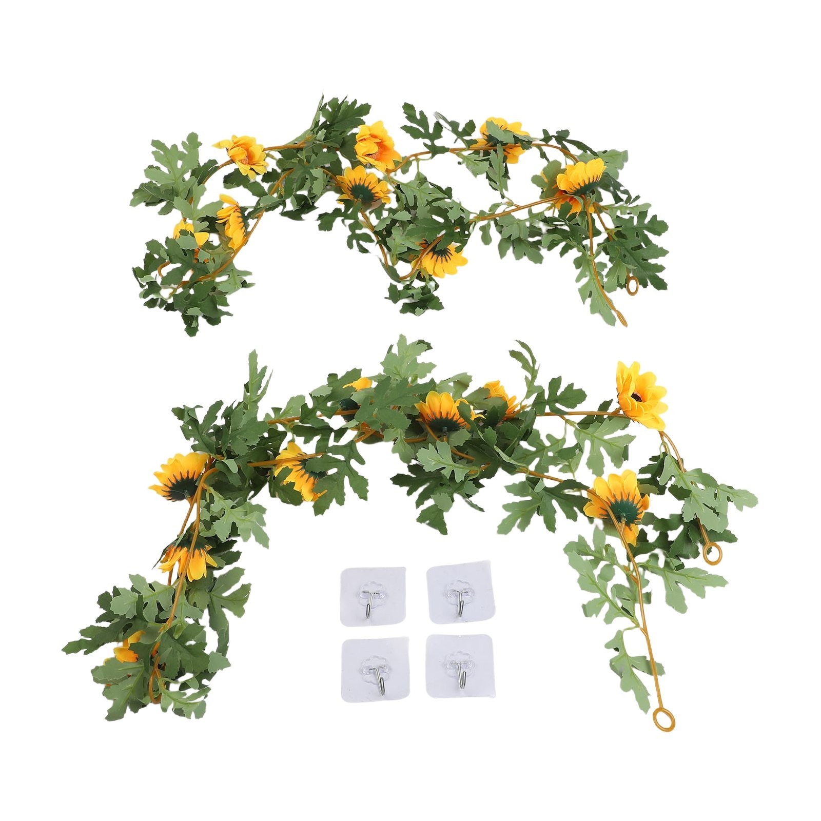 2 Pcs 175cm Artificial Sunflower Vine Garland for Indoor and Outdoor Use