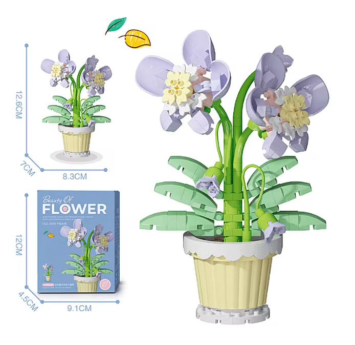 Creative Building Block Bouquet, Eternal Flower Plant Potted Gift, Rose Sunflowe