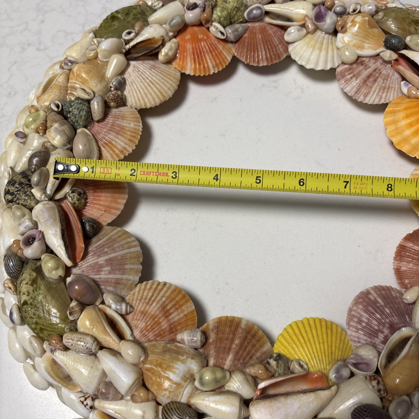 Handcrafted Sea Shell Wreath 14”Beach Seashore Coastal Decor Beautiful Vintage