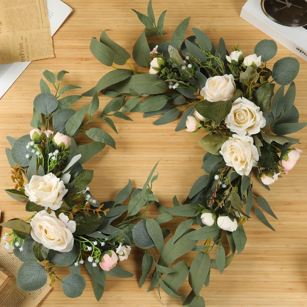 2pcs Small Size Artificial Wedding Arch Flowers for Sign, Floral Swag Dusty D…