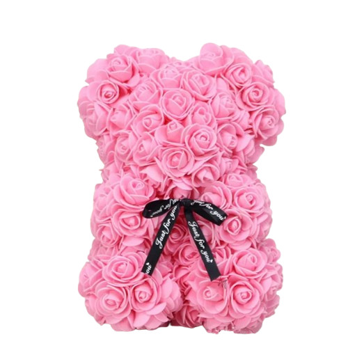 25CM Rose Teddy Bear Artificial Flowers Foam Valentine’s Day Birthday Gift