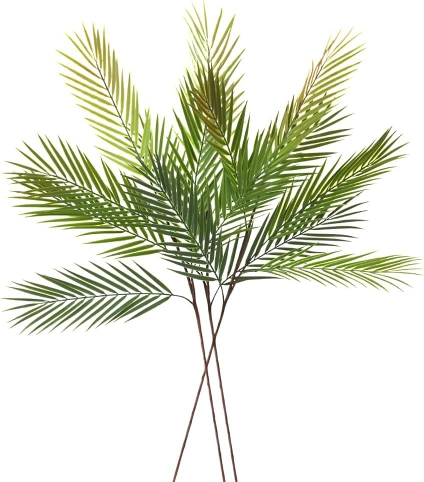 3 Pack of Lifelike 36″ Green Palm Leaves – Versatile Party & Home Decoration