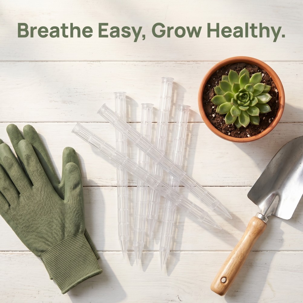 10Pcs Plant Root Ventilation Tubes White Breathable Soil Aeration Stakes