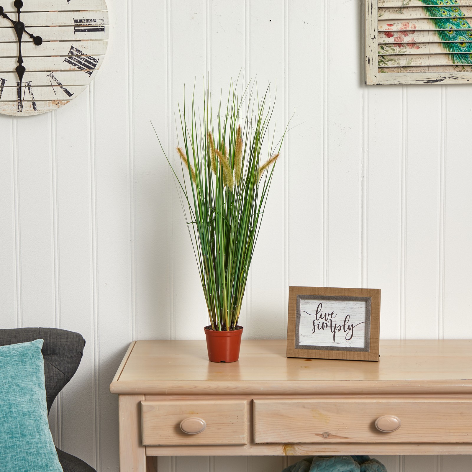 Nearly Natural 2.5ft Grass Plant in Green