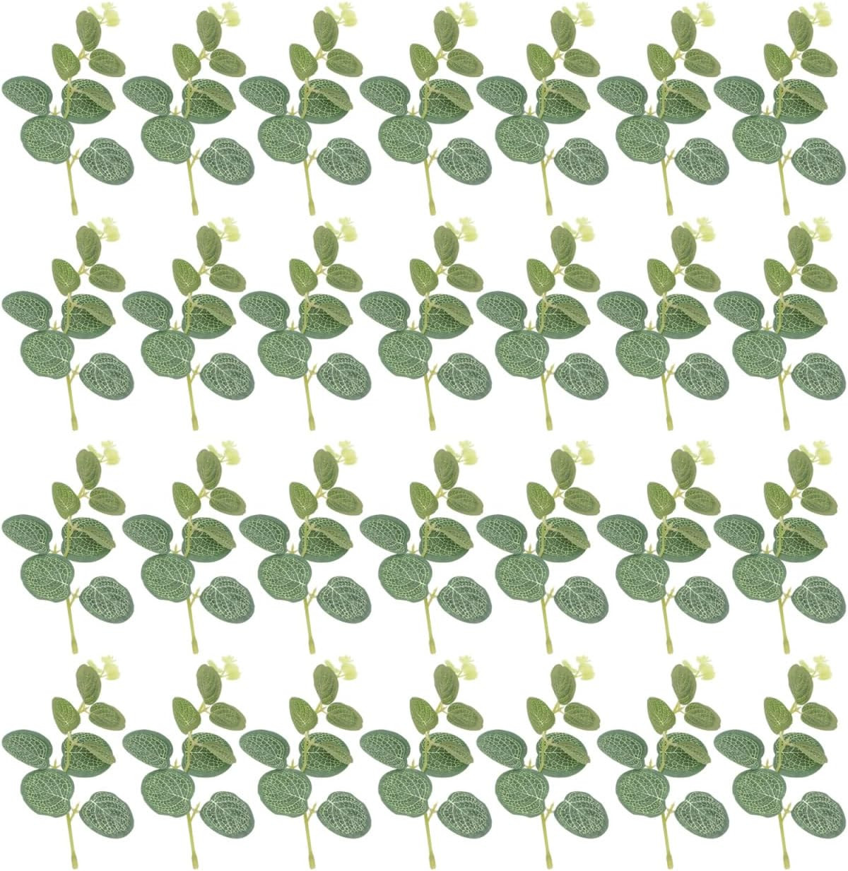 50Pcs Artificial Eucalyptus Stems Plastic Green Faux Greenery for Home Decor Wed