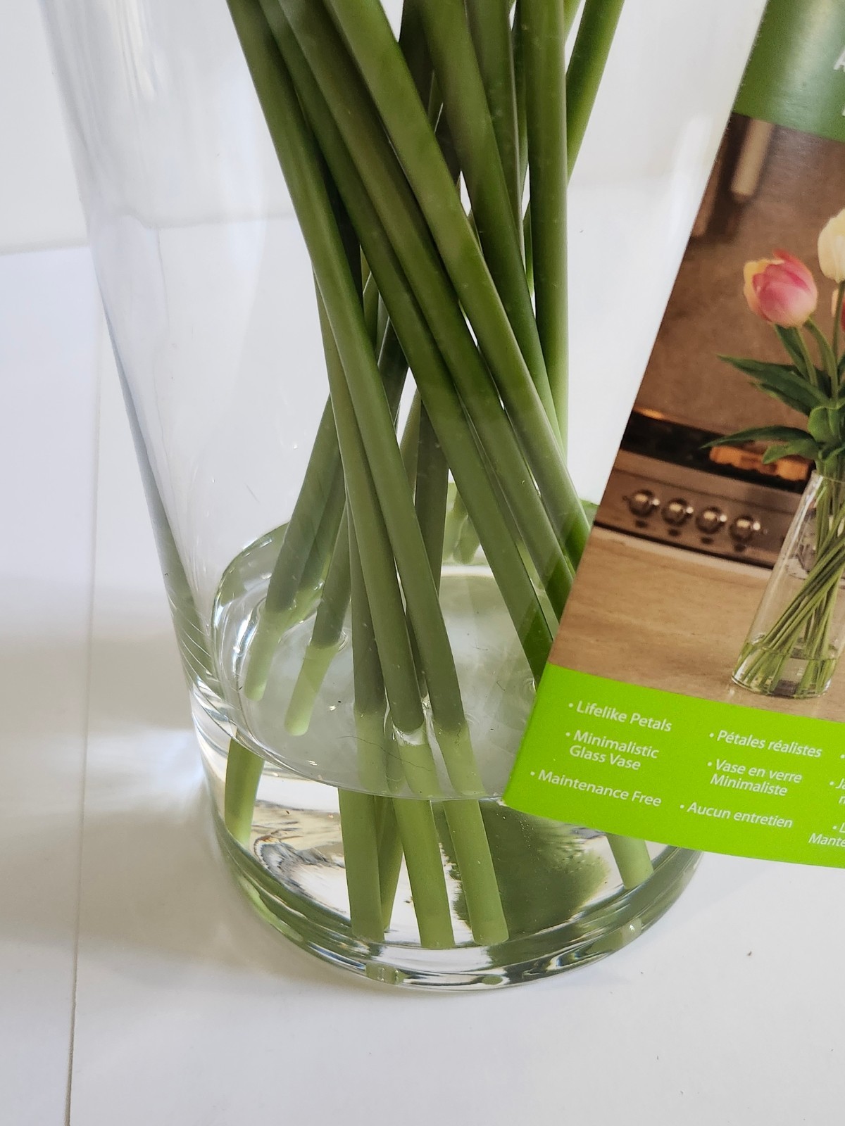 Tulips Artifical Fake Flower Floral Arrangement Silk Flowers With Vase NEW