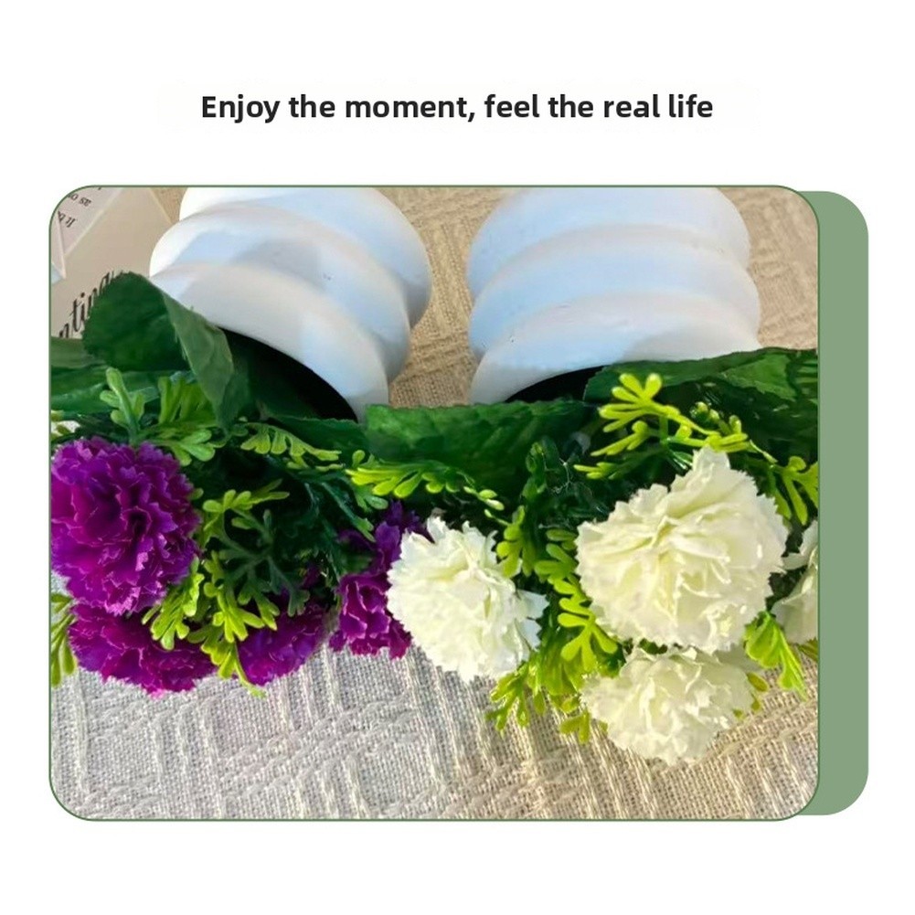 Silk Carnation Flower Arrangement 5 Pack for Living Room Bedroom Decor