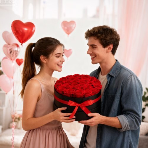 Forever Flowers, 27 Preserved Roses in a Box, Eternal Flowers Immortal Bouquet B