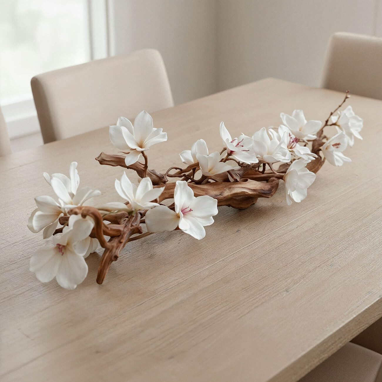 Magnolia Vine Driftwood Centerpiece – Spring Home Decor & Gift for Mom