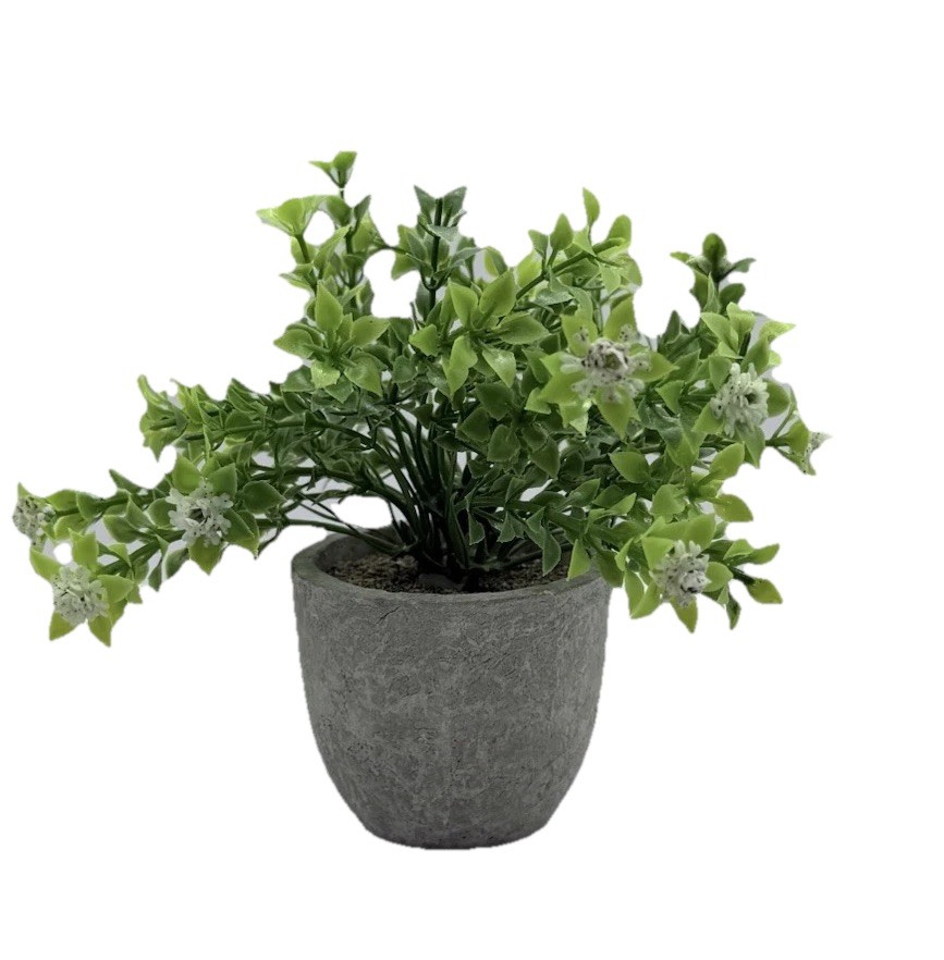 4 pcs Artificial Potted Fern Houseplant , Green Plastic Centerpiece 3*1.5 In