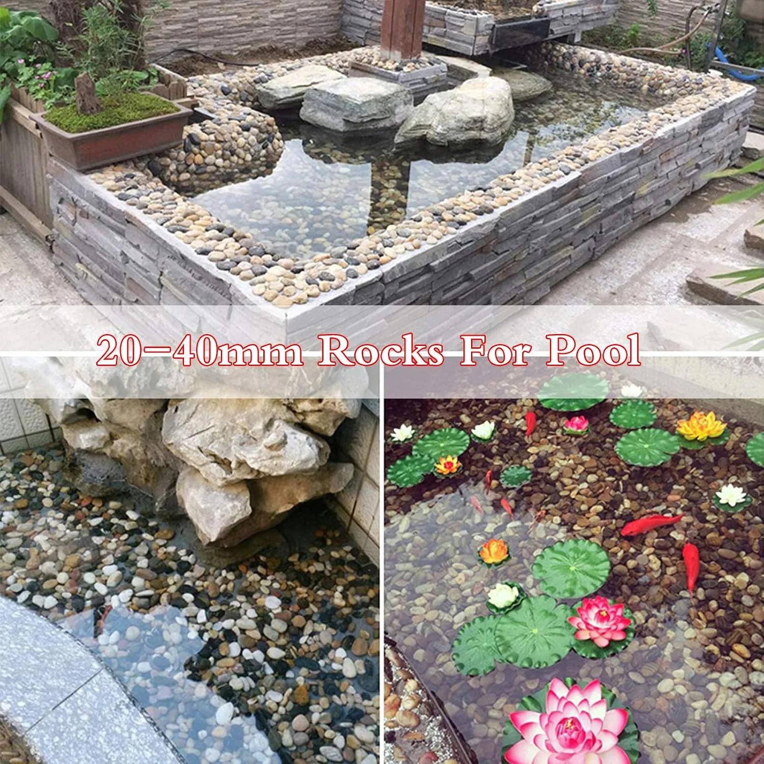 3 lb River Rocks for Succulent Plants,Decorative Rocks Bonsai Garden Pebbles,Aqu