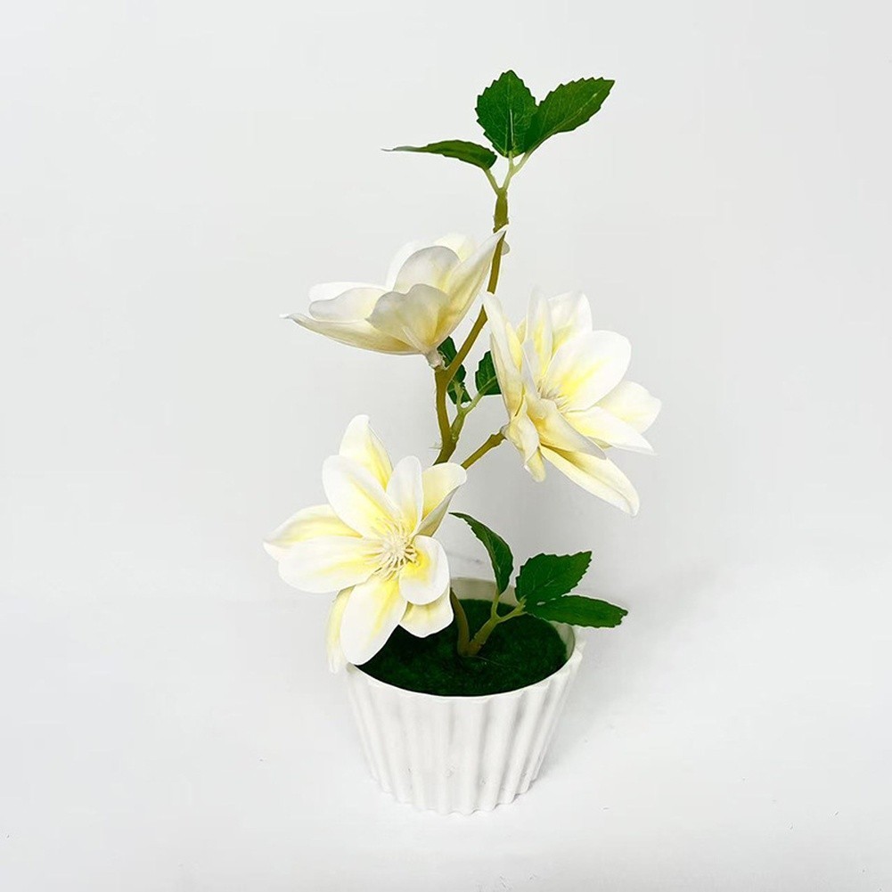 Artificial Magnolia Flowers 23cm for Cake Cup Decoration White Pink Purple