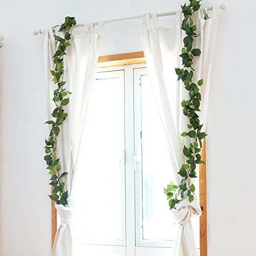 3 Strands Artificial Vines Kit, 71″ Silk Eucalyptus Ivy Garland Blackish Green