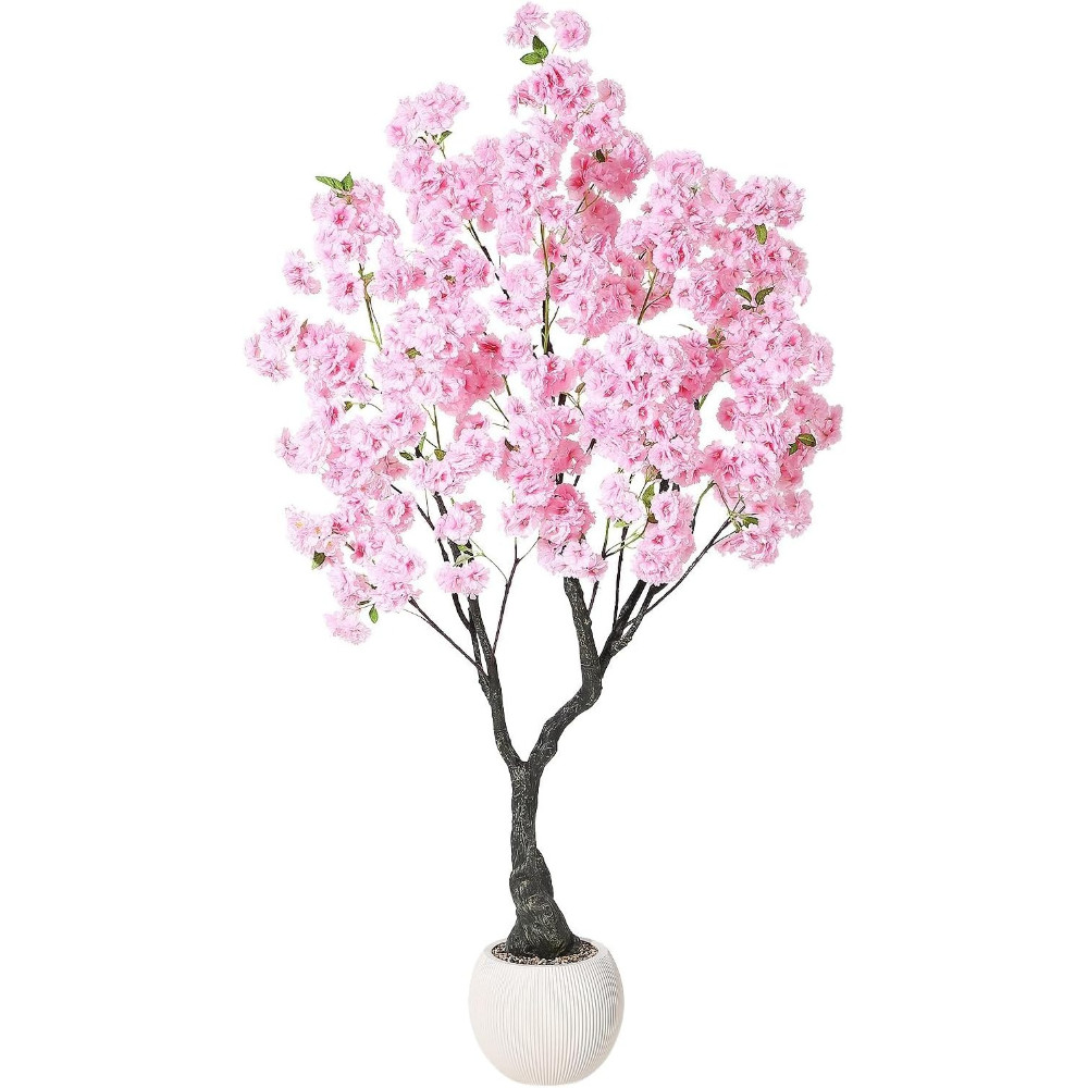 6FT Artificial Cherry Blossom Tree: Pink Faux Flower Tree for Home Wedding Decor