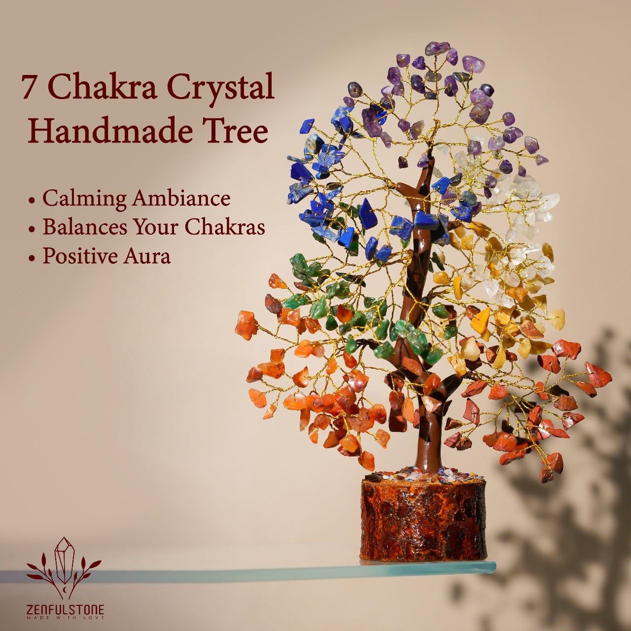 7 Chakra Tree of Life Crystal Tree – Gemstone Healing Tree for Positive Energ…