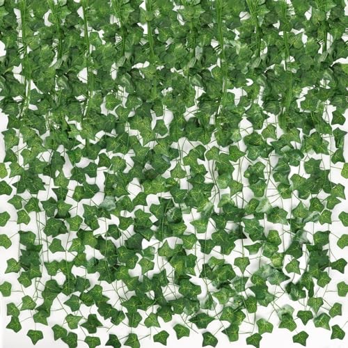 12pcs Fake Ivy Garland, 84 Ft Silk Greenery Vines for Room Decor Wall