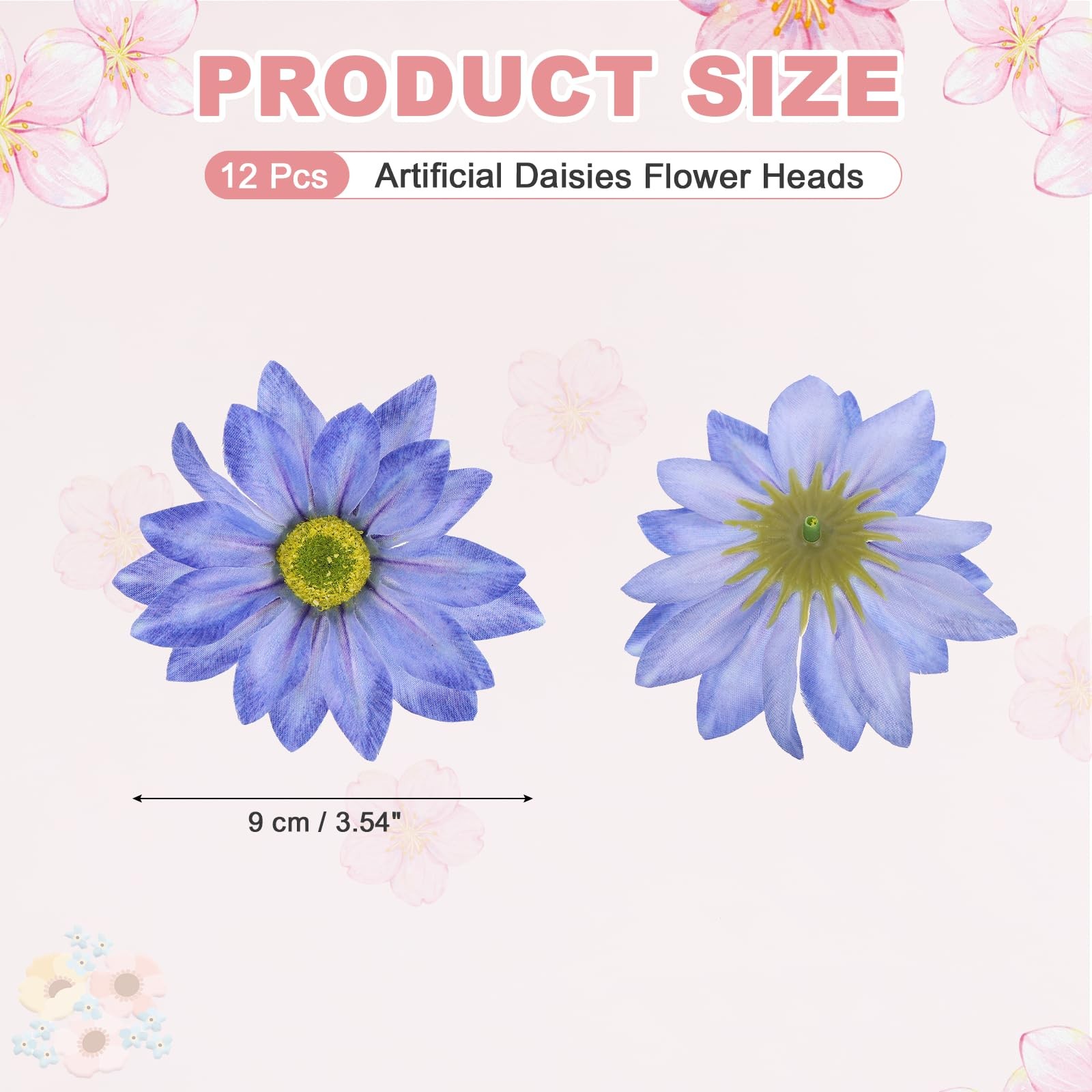 12 Pcs Artificial Daisies Flower Heads, Fake Chrysanthemum Heads Bulk Artific…