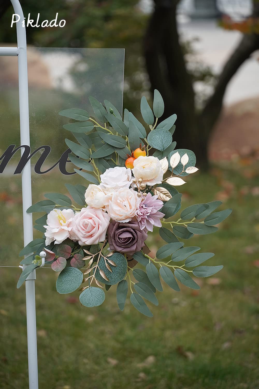 Faux Flower Swag Set of 2 for Wedding Welcome Signs Floral Swag Wedding Recep…