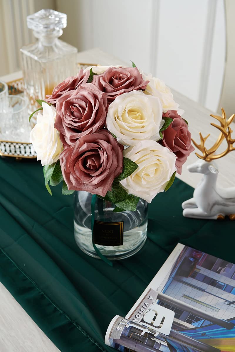 NEVISI Roses Artificial Flowers Artificial Roses Fake Rose Silk Rose Fake Flo…