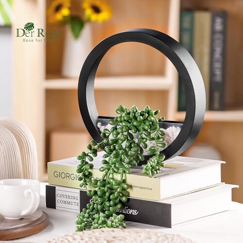 2 Pack Fake Plants Hanging Artificial Succulents Plants in Pots for Black