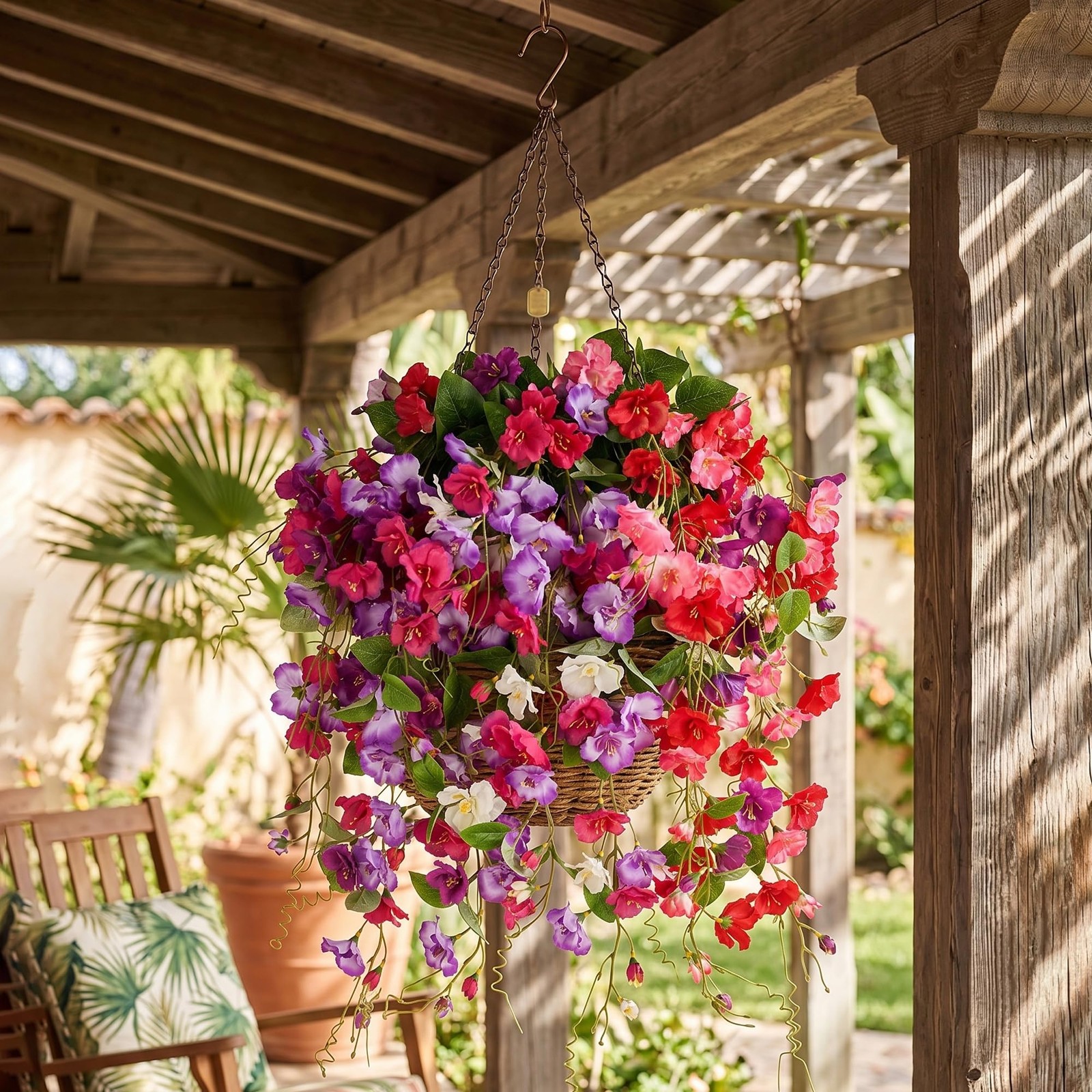 Artificial Flowers for Outdoors UV Resistant, 3 PCS Hanging Hibiscus Flowers …