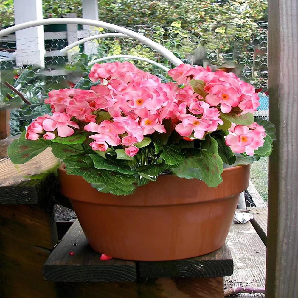 Artificial Pink Geraniums Outdoor Silk Flowers Artificial Geranium Bush Faux Flo