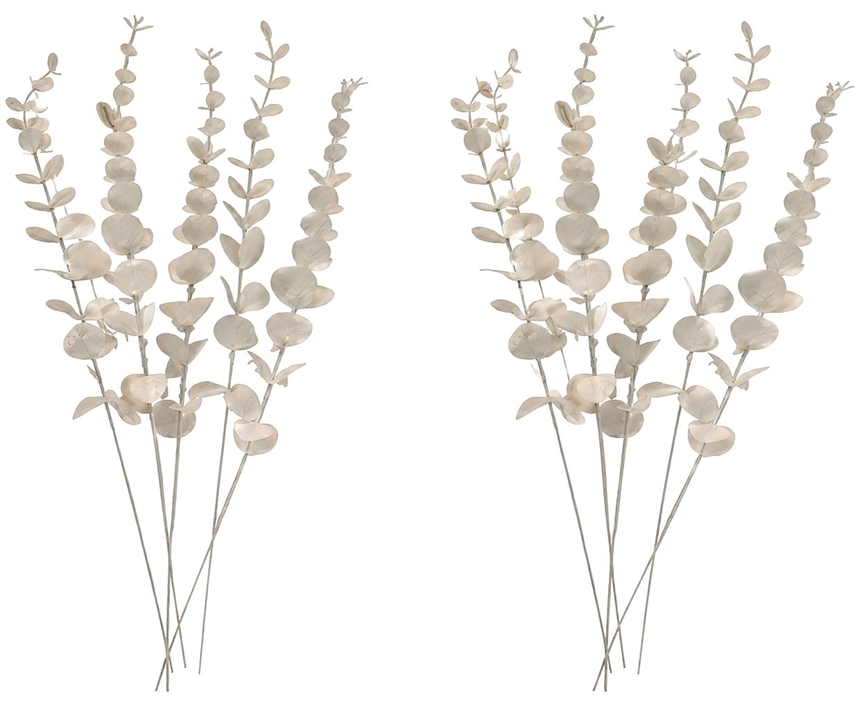 White Eucalyptus Stems Set of 10 Faux Eucalyptus Branches White Greenery Wedding