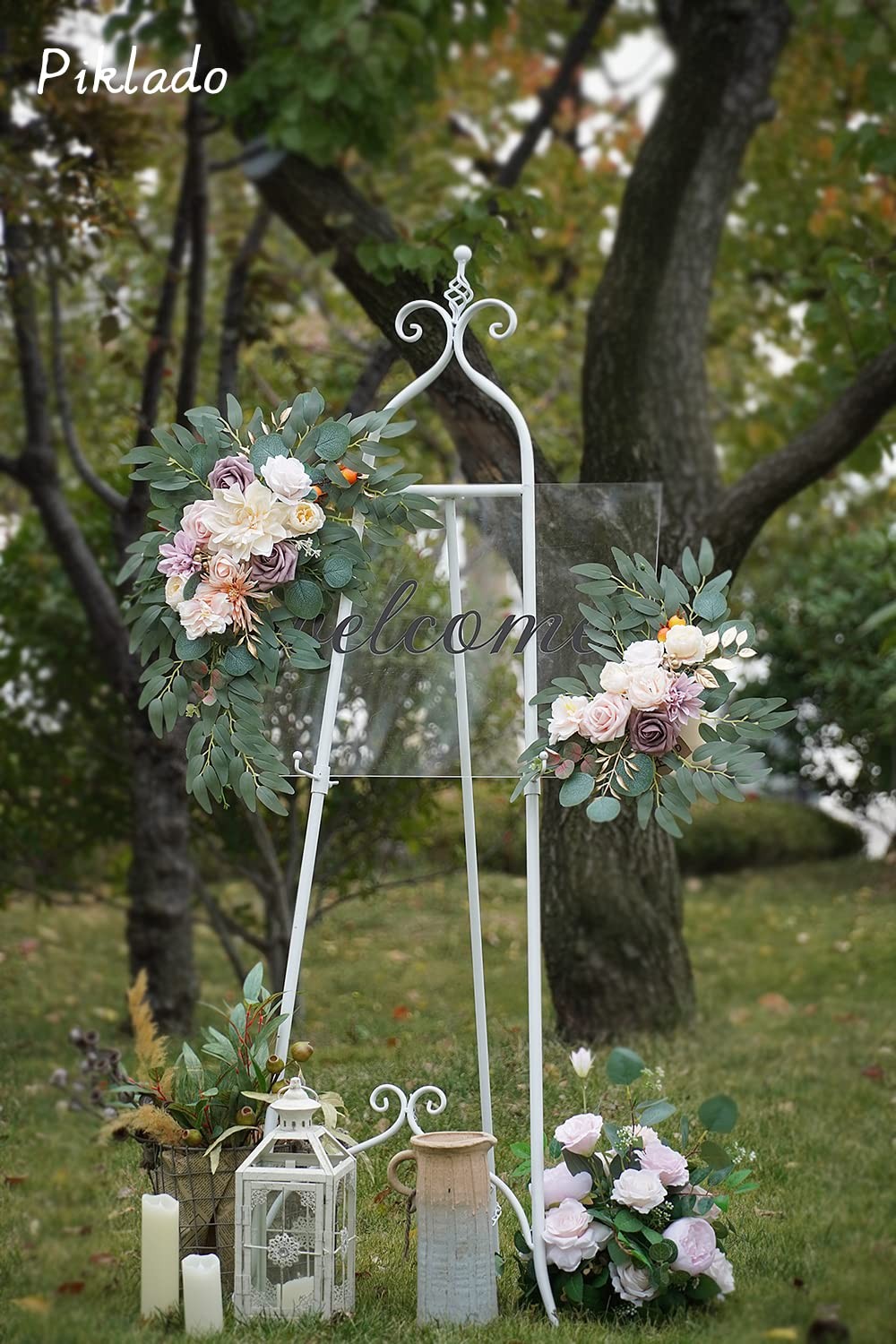 Faux Flower Swag Set of 2 for Wedding Welcome Signs Floral Swag Wedding Recep…