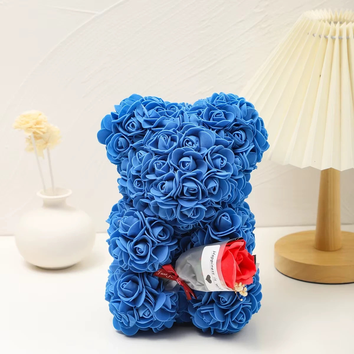 Foam Rose Teddy Bear Carry Bouquet. Ideal for Weddings, Mother’S Day, Thank You