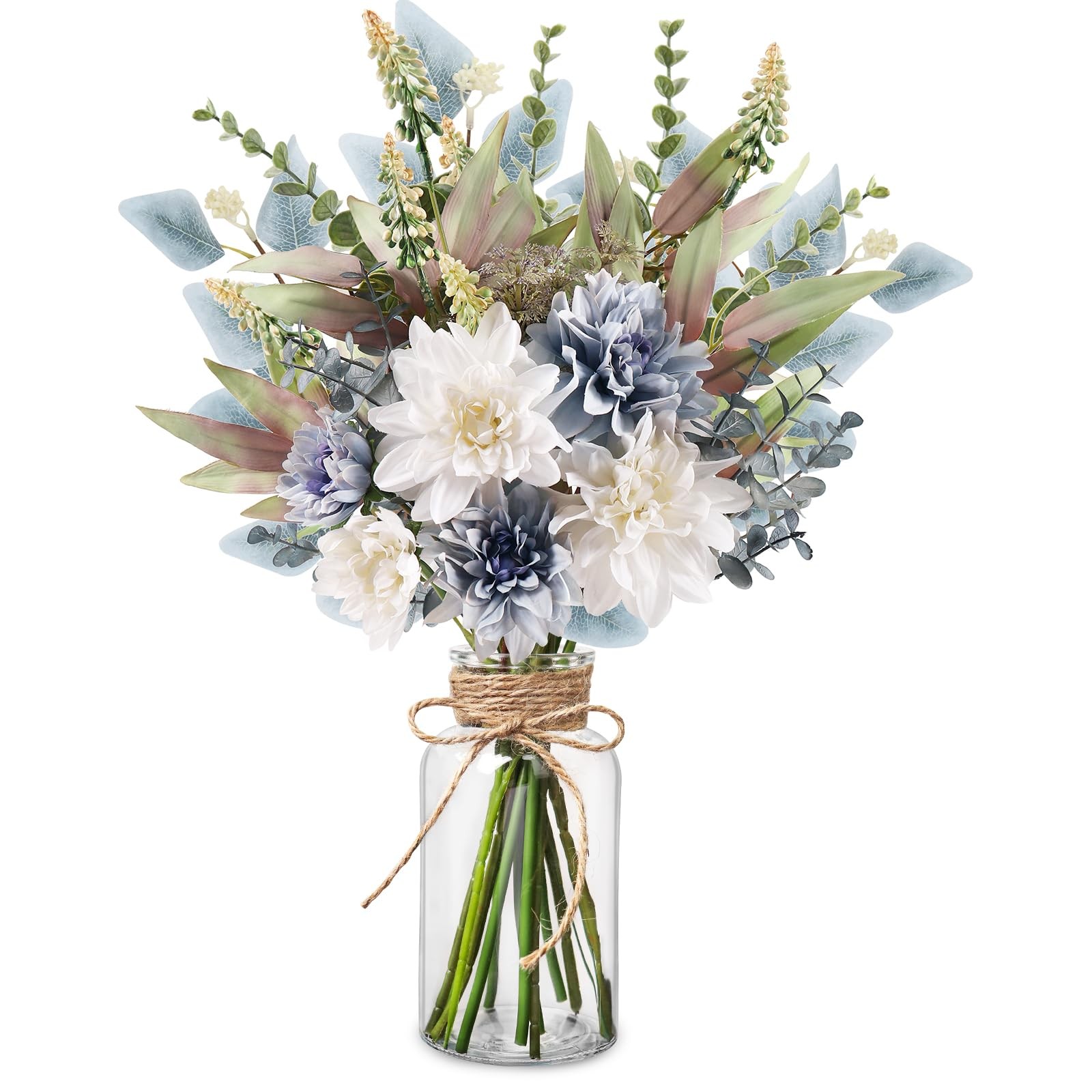 Fake Flowers in Vase Artificial Flowers Coffee Table Decor, Faux Flowers in V…