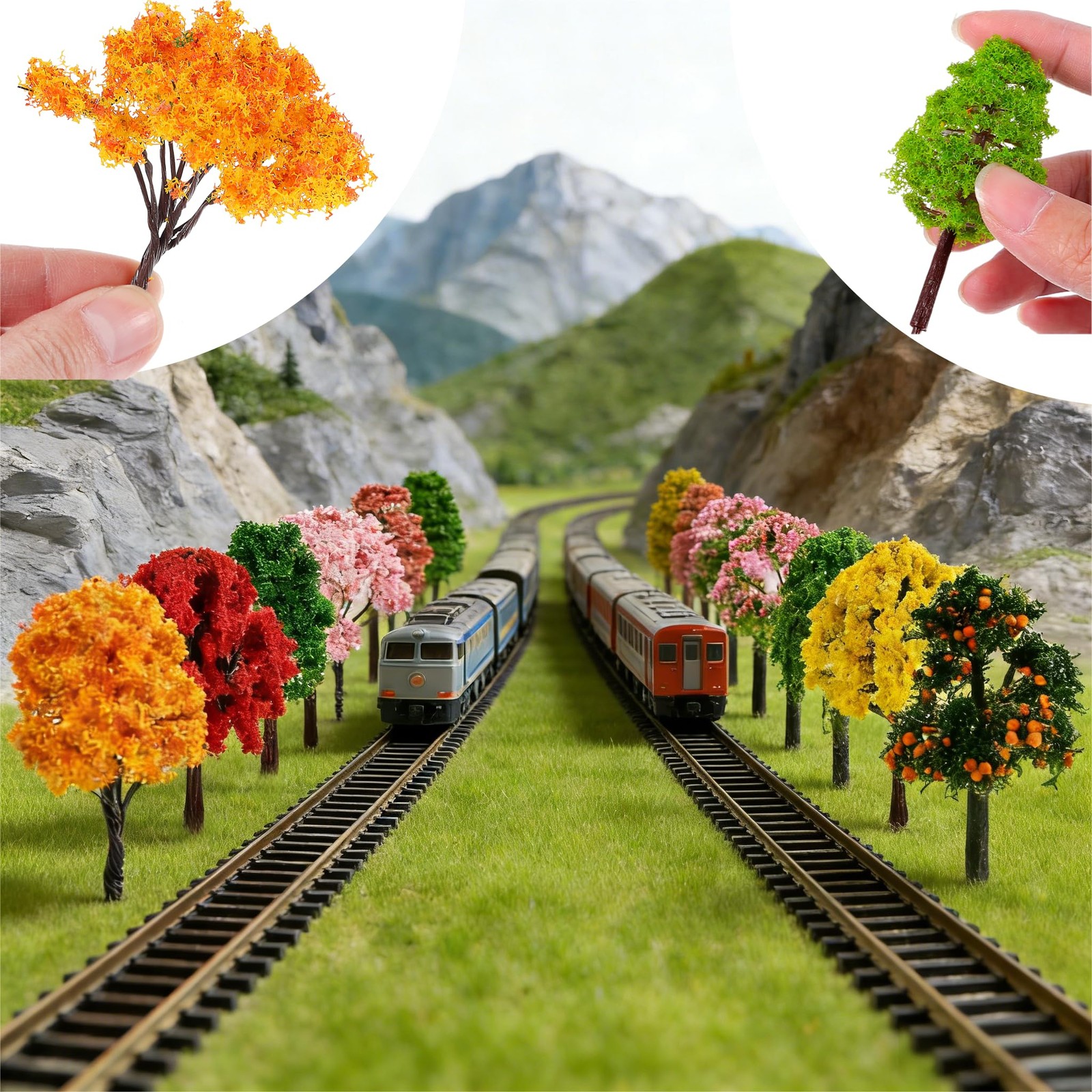12 PCS Mini Trees Crafts 2.12.5 Inch Mixed Model Miniature Fairy Garden Train