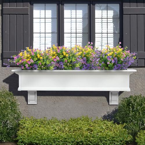 Pcs Artificial Flowers Outdoor, Faux Artificial Plants Shrubs 12 Multiple Color