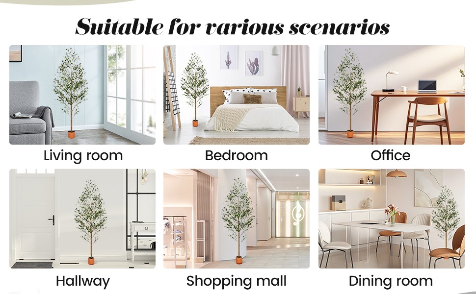 7FT Artificial Olive Tree Indoor Tall Realistic Faux Olive Tree with Plastic