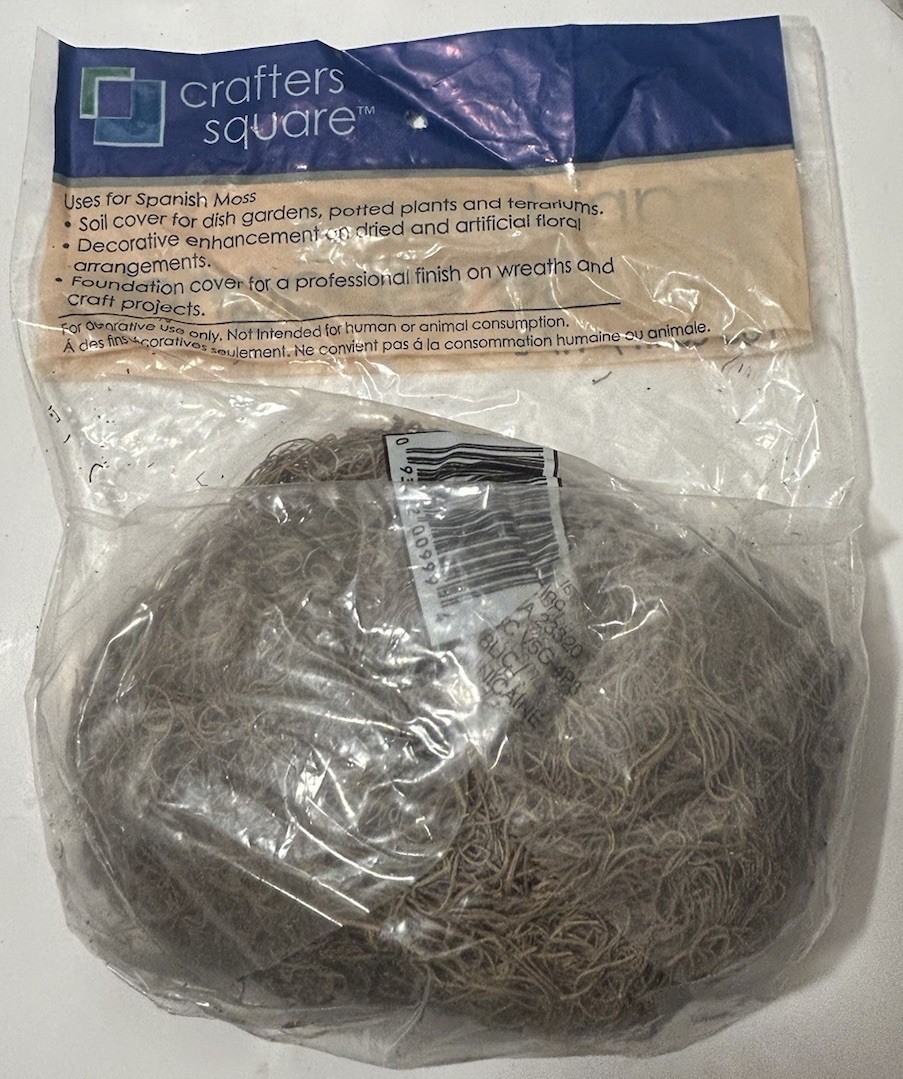 FLORAL SPANISH MOSS for Artificial Arrangements – 105 Cu. In. – LOT (5) – NEW!!!