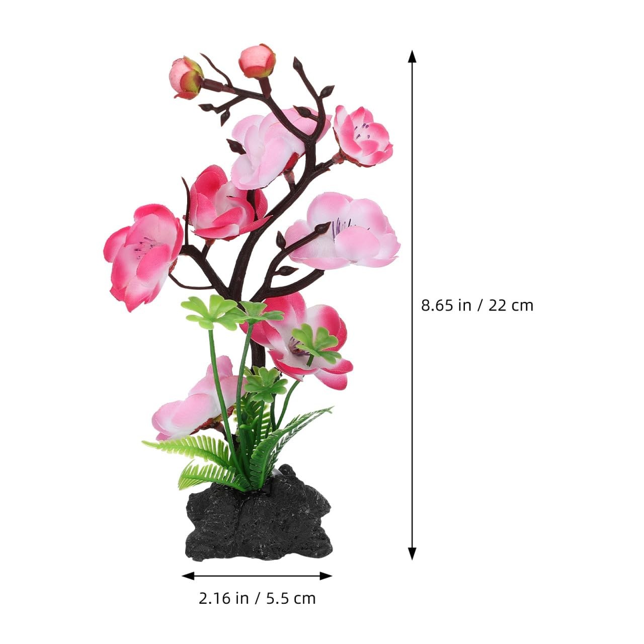 Artificial Cherry Blossom Trees with Base Artificial Fish Tank Plants with Ro…