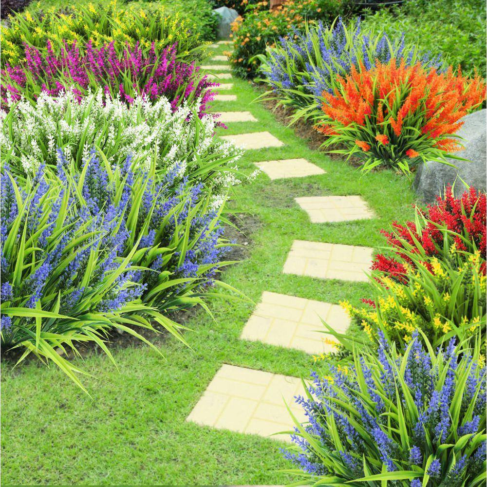13.8 In. 24-Bundles Multi-Colored Artificial Flowers, Fake Lavender Flowers Monk