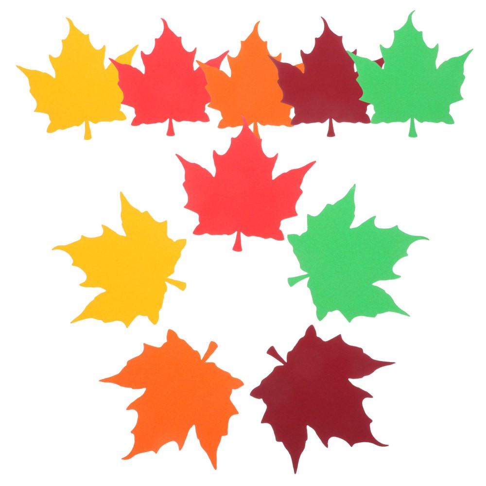 150Pcs Reusable Maple Leaves Paper Cutouts for Thanksgiving Bulletin Board Decor
