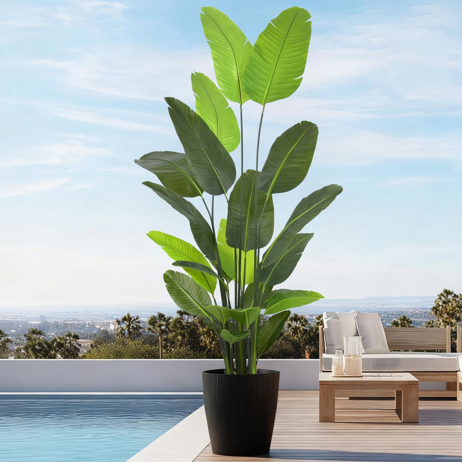 8FT Artificial Bird of Paradise Tree – Lifelike Faux Plant for Home & Office Dec