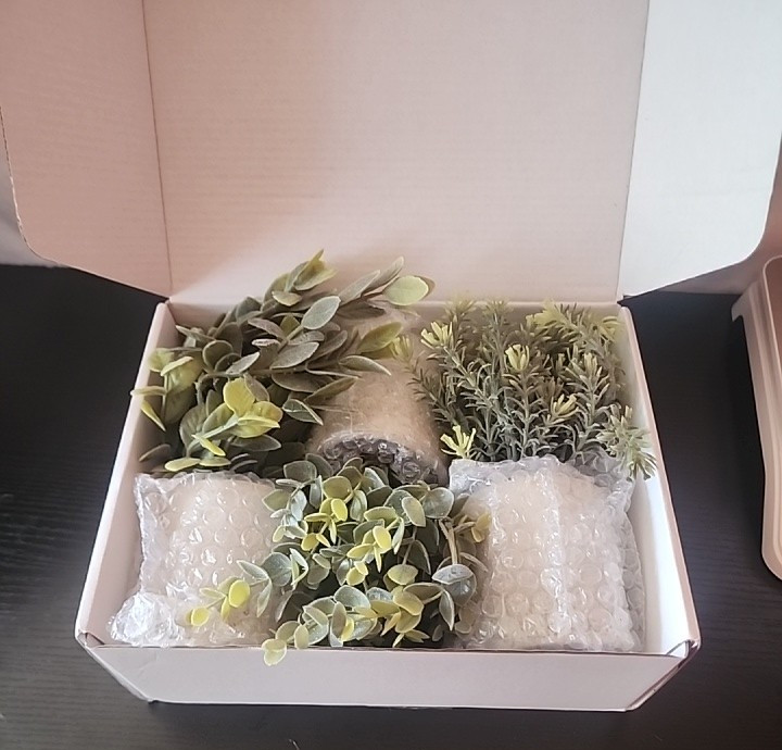 Der Rose 3 Pack Mini Artificial Plants & Pots Decor Eucalyptus Rosemary Boxwood