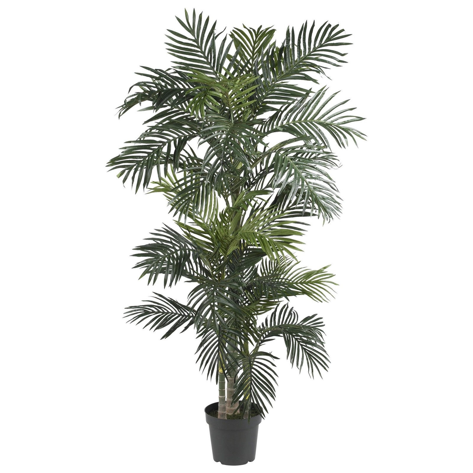 Nearly Natural 6.5ft Artificial Golden Cane Palm Tree, Lifelike Silk Indoor P…