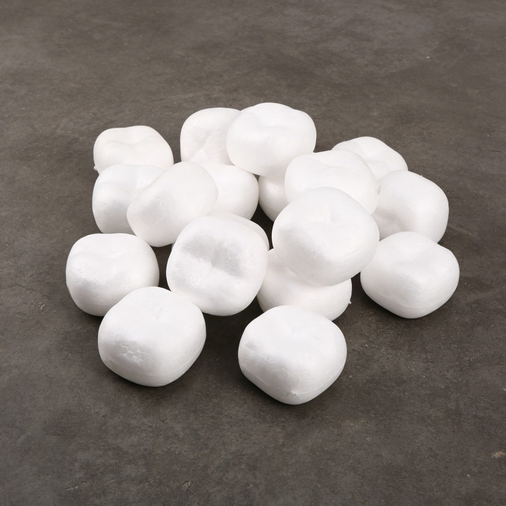 20Pcs White Polystyrene Foam Balls Durable Faux Fruit for Home Table Decoration