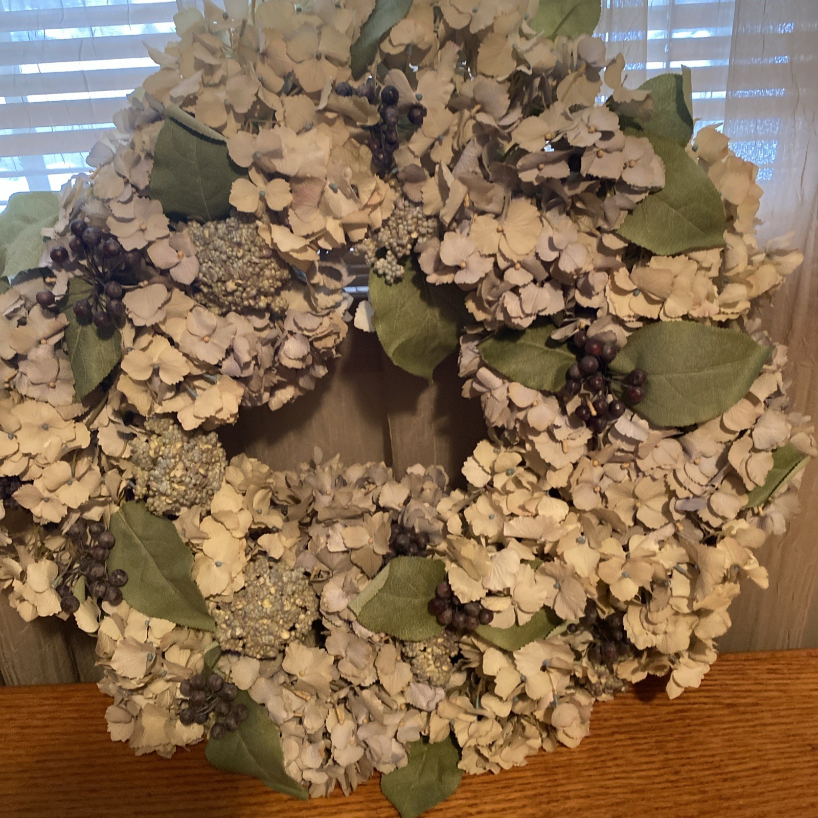 Hydrangea Wreath Artificial Wreaths 40cm Garland Rustic Large Spring Wreaths for