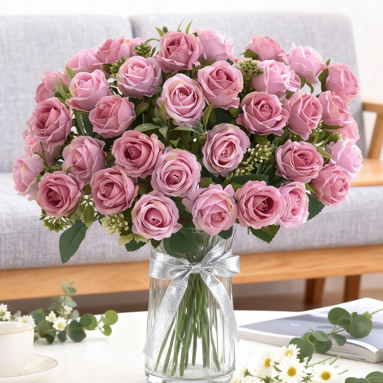 Silk Peony Artificial Fake Flowers Bunch Bouquet Home Wedding Party Decor Hot US