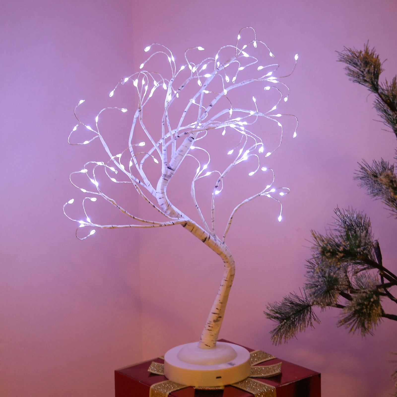 20” LED Birch Tree Light,108L Bonsai Tree Lamp,Fairy Light Tree with 8 Modes…